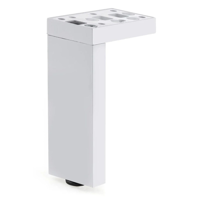 4-23/32" (120 mm) Adjustable Contemporary Versatile T or L Shaped Furniture Leg Glossy White
